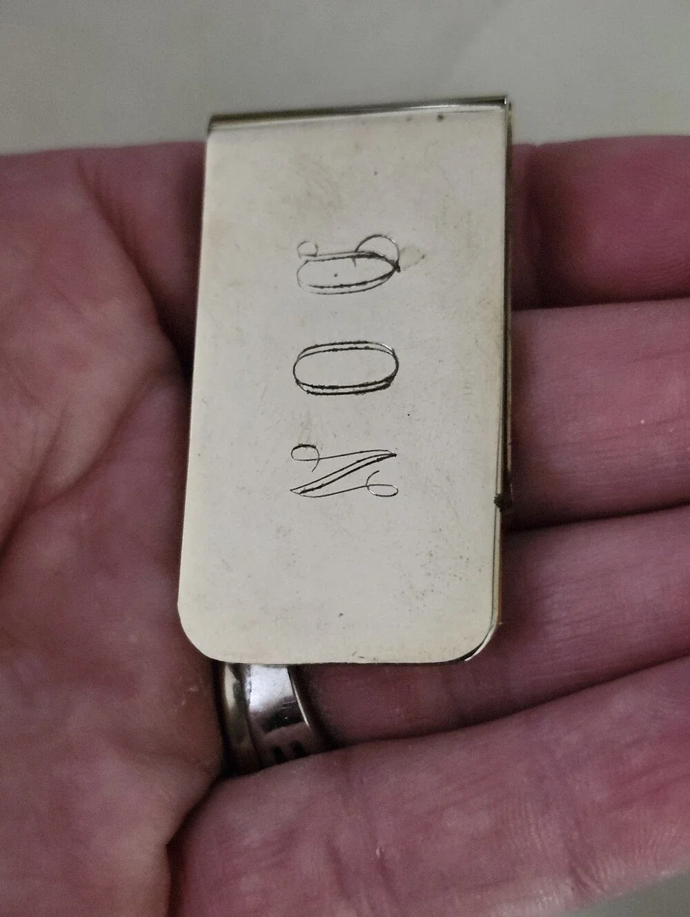Gold Tone Monogrammed Money Clip -DON